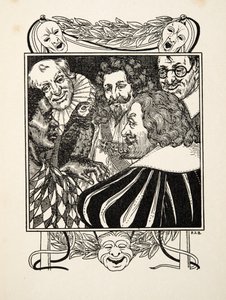 会話するオウム（『動物の百の逸話』より）。1924年に出版されたもので、彫刻です。 作： Percy J. Billingshurst