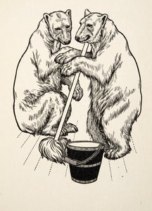 動物の百の逸話、パブからのクマのカブス。 1924 作： Percy J. Billingshurst