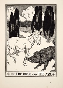 イノシシとお尻、イソップの百寓話、pub.1903