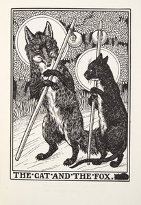 猫と狐、フォンテーヌ寓話、パブから。 1905