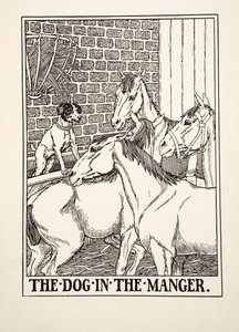 イソップの百話からの飼い葉桶の犬、pub.1903