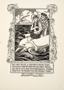 動物の百逸話からのイルカ、パブ。 1924 作： Percy J. Billingshurst