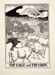 ワシとカラス、イソップの百寓話、pub.1903から