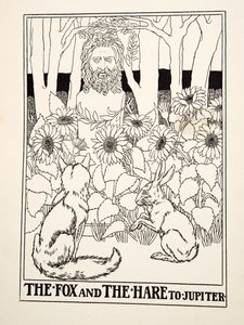キツネと野ウサギから木星へ、イソップの百寓話、pub.1903 作： Percy J. Billingshurst