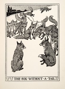 尾のない狐、イソップの百寓話、pub.1903 作： Percy J. Billingshurst