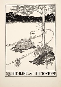イソップの百寓話からのノウサギとカメ、pub.1903