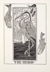 フォンテーヌ寓話集』より「鷺」。1905年（彫刻）。 作： Percy J. Billingshurst
