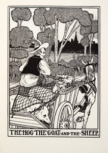 フォンテーヌ寓話、パブからの豚、山羊と羊。 1905