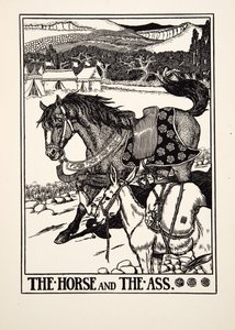 馬とお尻、イソップの百寓話、pub.1903から 作： Percy J. Billingshurst