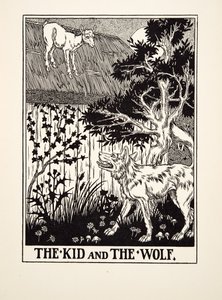 子供と狼、イソップの百寓話、pub.1903