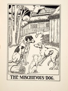 イソップ寓話集』より「いたずら犬」（1903年刊）。 作： Percy J. Billingshurst