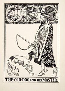 オールドドッグと彼のマスター、イソップの百寓話、pub.1903 作： Percy J. Billingshurst