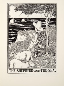 羊飼いと海、フォンテーヌ寓話、パブから。 1905 作： Percy J. Billingshurst