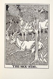 フォンテーヌ寓話、パブから病気のクワガタ。 1905 作： Percy J. Billingshurst