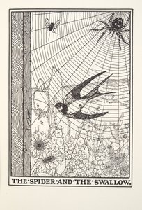 スパイダーとツバメ、フォンテーヌ寓話、パブから。 1905