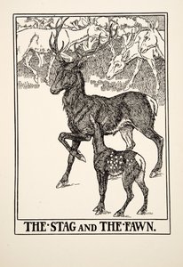 『クワガタと子鹿』、イソップの百寓話、pub.1903