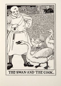 フォンテーヌ寓話、パブからの白鳥とクック。 1905 作： Percy J. Billingshurst