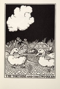 フォンテーヌ寓話、パブからの亀と2羽のカモ。 1905
