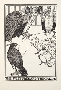 ハゲタカとハト、フォンテーヌ寓話、パブから。 1905