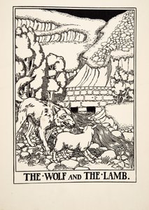 オオカミと子羊、イソップの百寓話、pub.1903 作： Percy J. Billingshurst