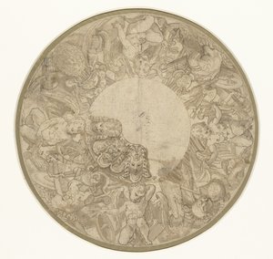 丸みのあるショーピースボウルの足のデザイン 作： Perino del Vaga (attributed to)