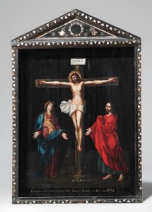 キリシタン漆の祠（聖龕） 18世紀 絵画 螺鈿・金・銀のパネルに油彩
