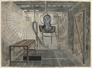 内部サンドブラストチャンバー、1935年、c。 1947年。 作： Perkins Harnly