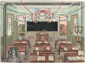 田舎の学校の部屋、1900年、1935年1942年。