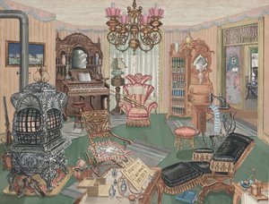 田舎の居間、1900年、1935-1942。 作： Perkins Harnly