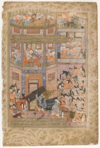 アリはRawzat al-safa、1571-72年からカーマスの門を持ち上げます 作： Persian School