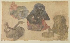4人の捕虜の悪魔、1470年-1500年（トイレとシルクの金） 作： Persian School
