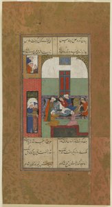 MihrとMushtariは腕から血を採取しています、c.1560-70 作： Persian School
