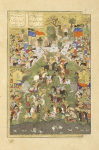 ペルシア語239 fol.430b Talhandと兄との戦い、Shahnama（Book of Kings）のイラスト、Abul-Qasim Mansur Firdawsi（c.934-c.1020）、1444 作： Persian School