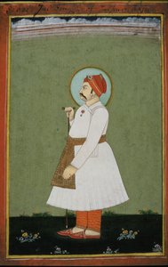 ジャイプールのマハラジャジャイシンII（1700-44）の肖像 作： Persian School