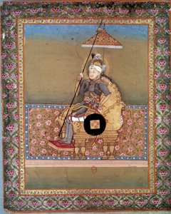 モンゴルの首長タメルラン（1336-1405）（またはティムール・ラング、「足の不自由なティムール」）の肖像。15世紀のペルシャの細密画。パリ、B.N. 作： Persian School