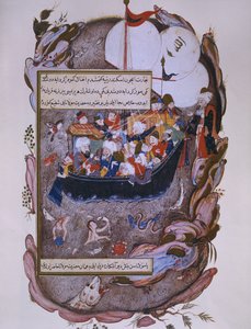 嵐、16世紀後半に船を救うルミ 作： Persian School