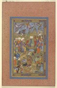 スレイマンとビルキスの即位、1590〜1600年頃 作： Persian School