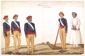テントの秩序、1820〜30年頃（紙に水彩） 作： Persian School