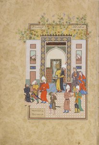 幼児の目撃者は、Jami（d.1492）によるHaft awrang（Seven thrones）のフォリオ、Yusufs無罪を証言します。