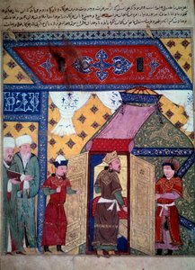 統治者のガザン（ガザン・カーンまたはガザン・マフムード、アルグーンの息子でペルシャのイルハン 作： Persian School