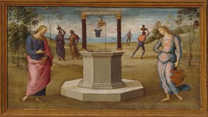 キリストとサマリアの女、150005。 作： Perugino