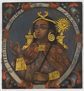 Atahualpa（c.1502-33）14世紀と最後のインカ王、18世紀半ば 作： Peruvian School