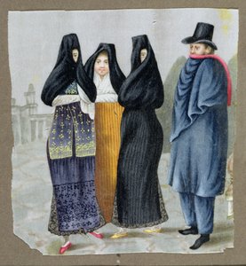 リマの路上、1820年頃（髄紙にトイレ） 作： Peruvian School