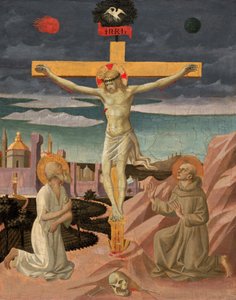 聖ヒエロニムスと聖フランシスコの磔刑、c. 14451450。 作： Pesello Peselli