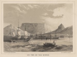 ケープタウンとテーブルマウンテン、リソby Sarony und Co.、1855（chromolitho）
