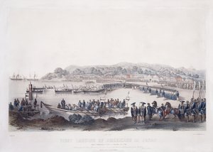 1853年7月14日ゴアハマでの日本でのアメリカ人の最初の上陸、
