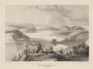 Webster Island、Yedo Bay、Sarony und Co.によるlithoからの眺め、1855年（クロモリト）