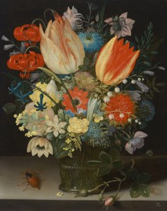 チューリップのある静物、1623年。 作： Peter Binoit