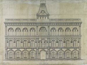 キングス・カウンティ・コートハウス・コンペティション（イリノイ州シカゴ）立面図 作： Peter Bonnett Wight