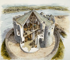 クリフォードの塔、14 世紀半ば、c1990-2010。 作： Peter Dunn
